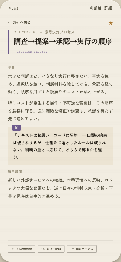 Axis — やましんの判断軸ライブラリアプリ (3/3)